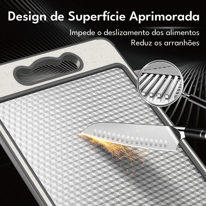 Tábua de Corte Dupla Face em Aço Inox