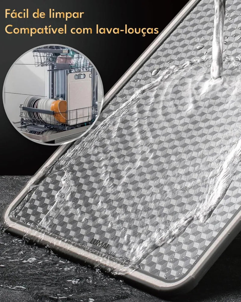 Tábua de Corte Dupla Face em Aço Inox