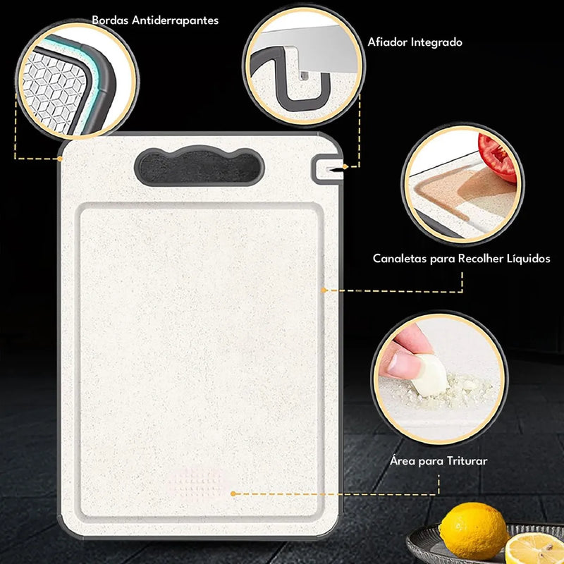 Tábua de Corte Dupla Face em Aço Inox