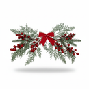 Enfeite Natalino com Folhas de Cipreste e Frutinhas Vermelhas