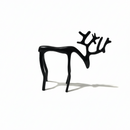 Estatuetas de Rena em Metal Preto