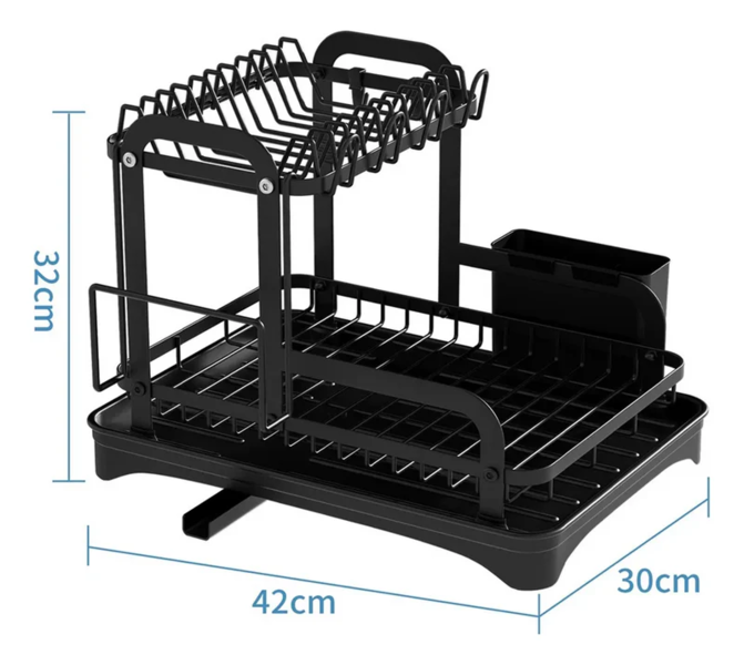 Escorredor de Louça 2 Andares em Aço Inox