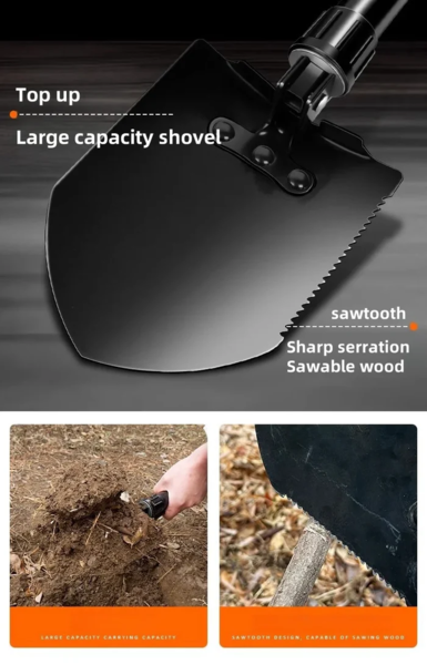 Pá Dobrável Profissional Multifuncional